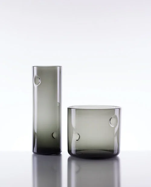 NATE COTTERMAN Tall Dimple Vase - Solid Black