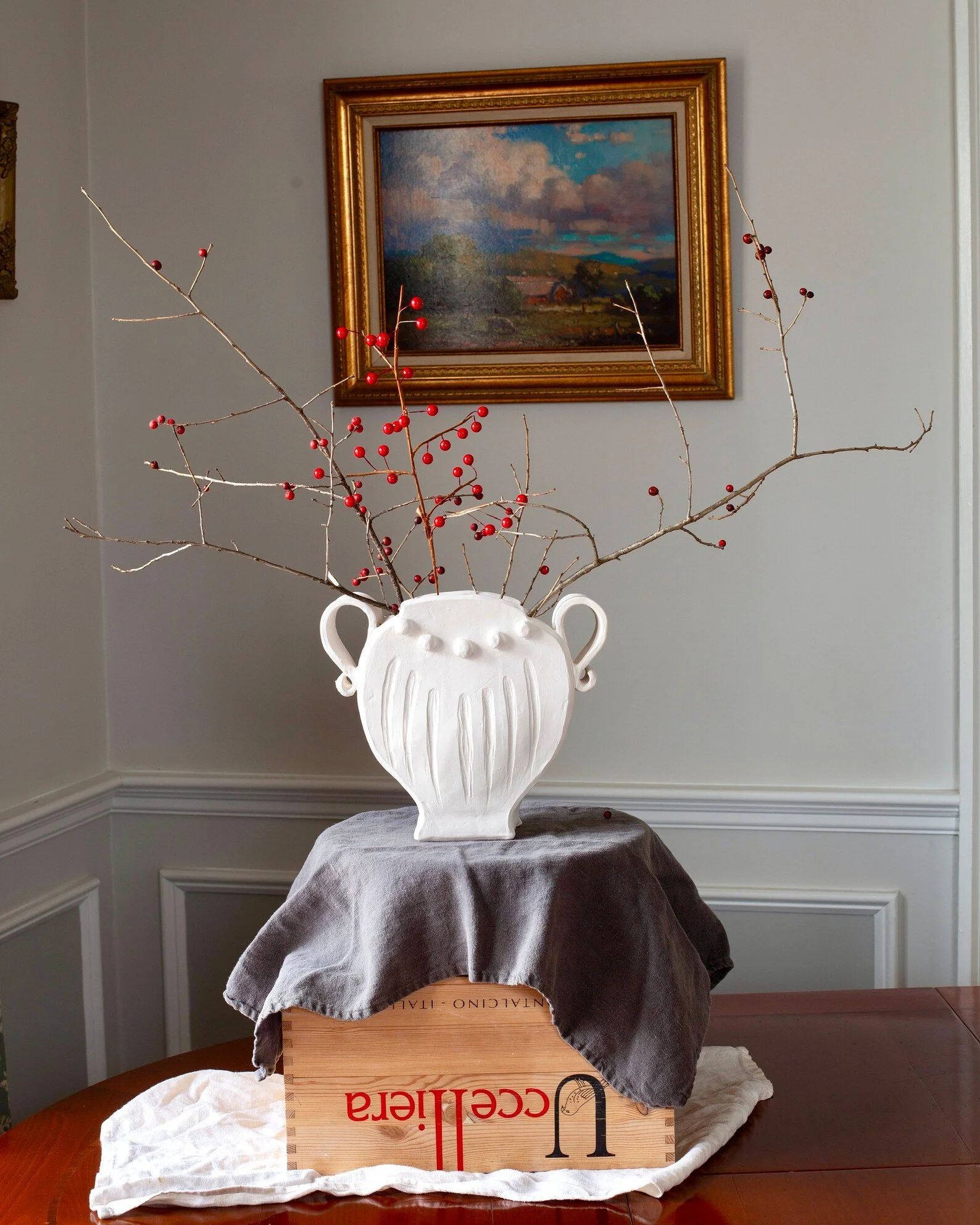 SHEILA FOX  POTTERY  White Porcelain Vase