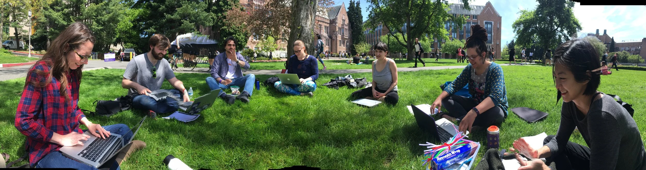 A rare sunny day in Seattle calls for an outdoor session of seminar.