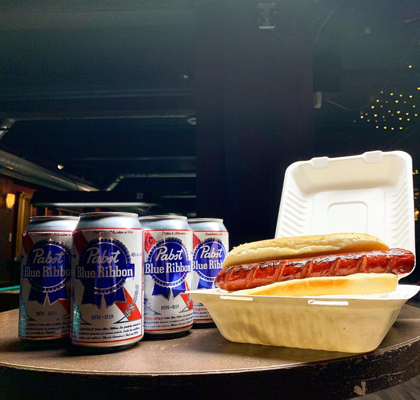 Craving takeout? Hate line ups at the liquor store? We got you covered with our 6-pack PBR &amp; jumbo hotdog combo🍺🍺🍺