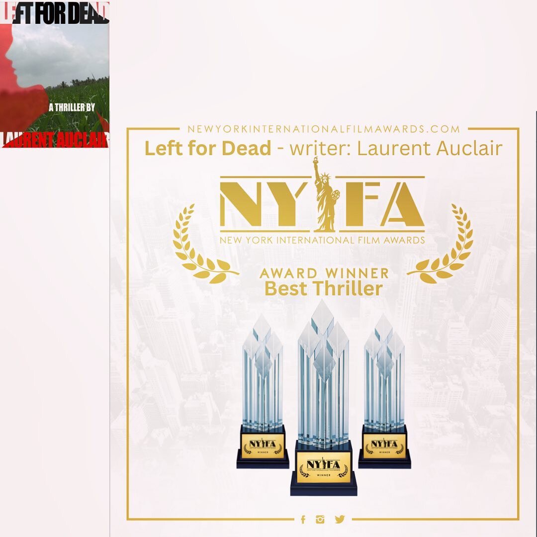 &ldquo;And the winner is&hellip;&rdquo;
Over the moon to be awarded Best Thriller screenplay for &ldquo;Left for Dead&rdquo; at the New York International Film Awards (NYIFA). 
🎬🎬 Let&rsquo;s make this movie happen! 🎬🎬
.
#winner #awardwinning #sc