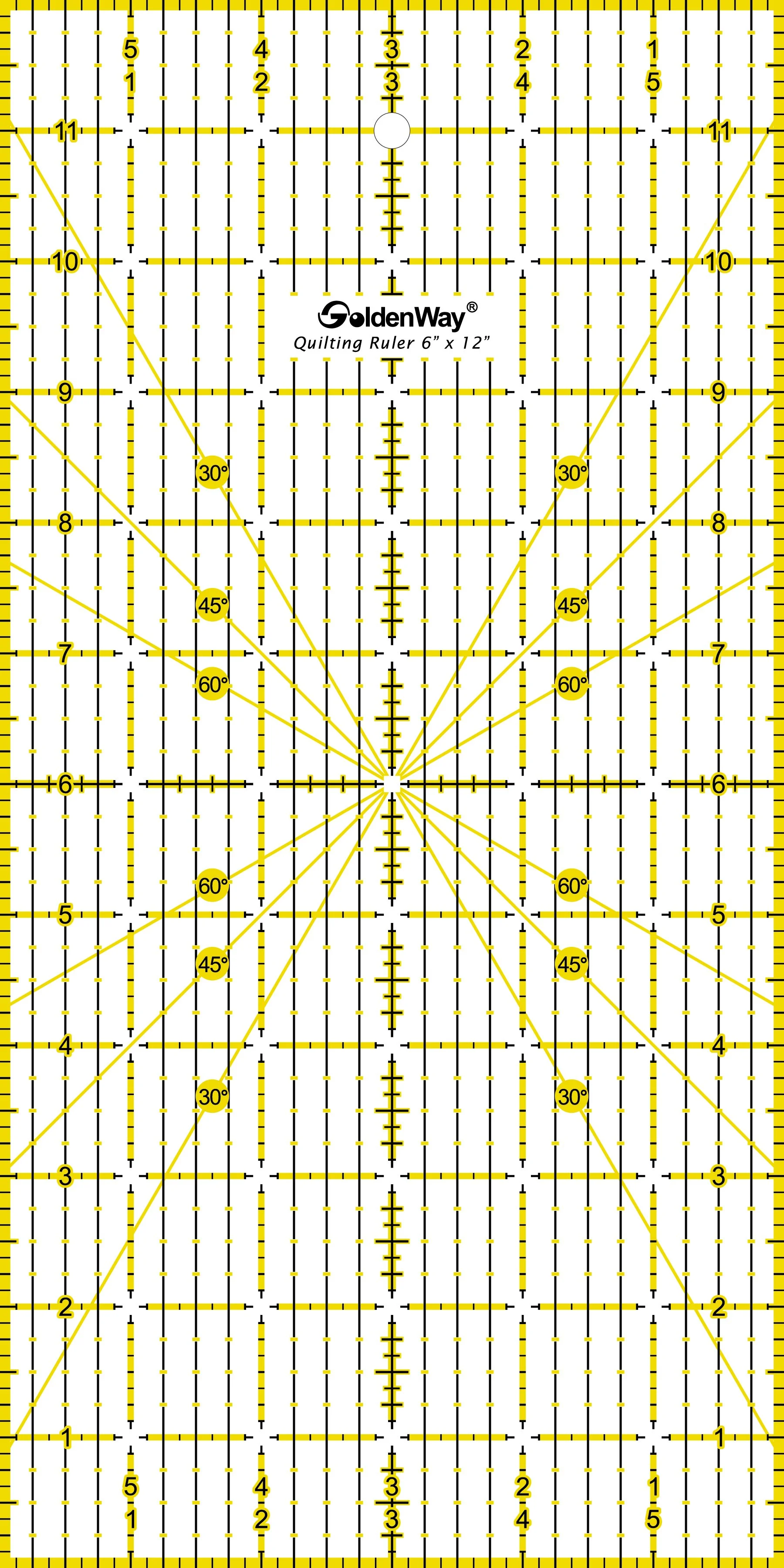 Quilting Ruler 6 x 12 inch Yellow