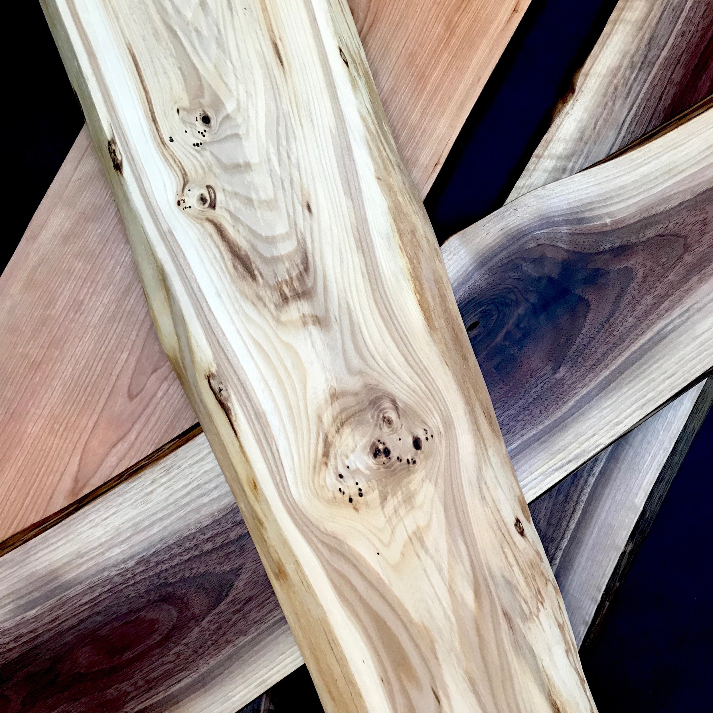 If you’ve seen the beautiful charcuterie boards hanging around the shop over the years, they all come from the same source - our man Ed Auston at Tthay Natal Wood Turning Designs. Ed has been providing us with charcuterie boards for the last 5 years and we get so excited to see what hes got for us with each delivery. This last order includes 4’ and 6’ cherry wood boards and a selection of 4’ walnut boards. Prices vary.