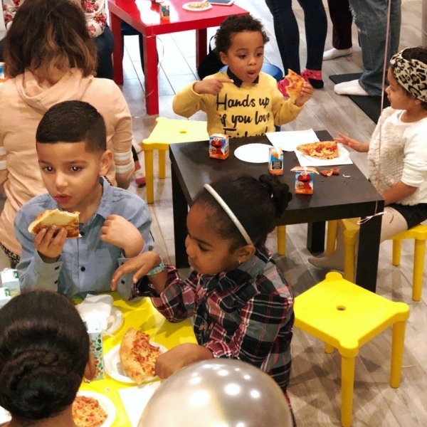 Kids enjoying their meal during birthday party celebrations. (Copy)