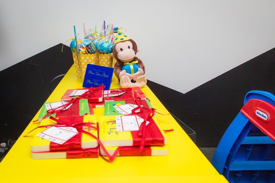 One year old birthday party celebration decoration in play space.  (Copy)