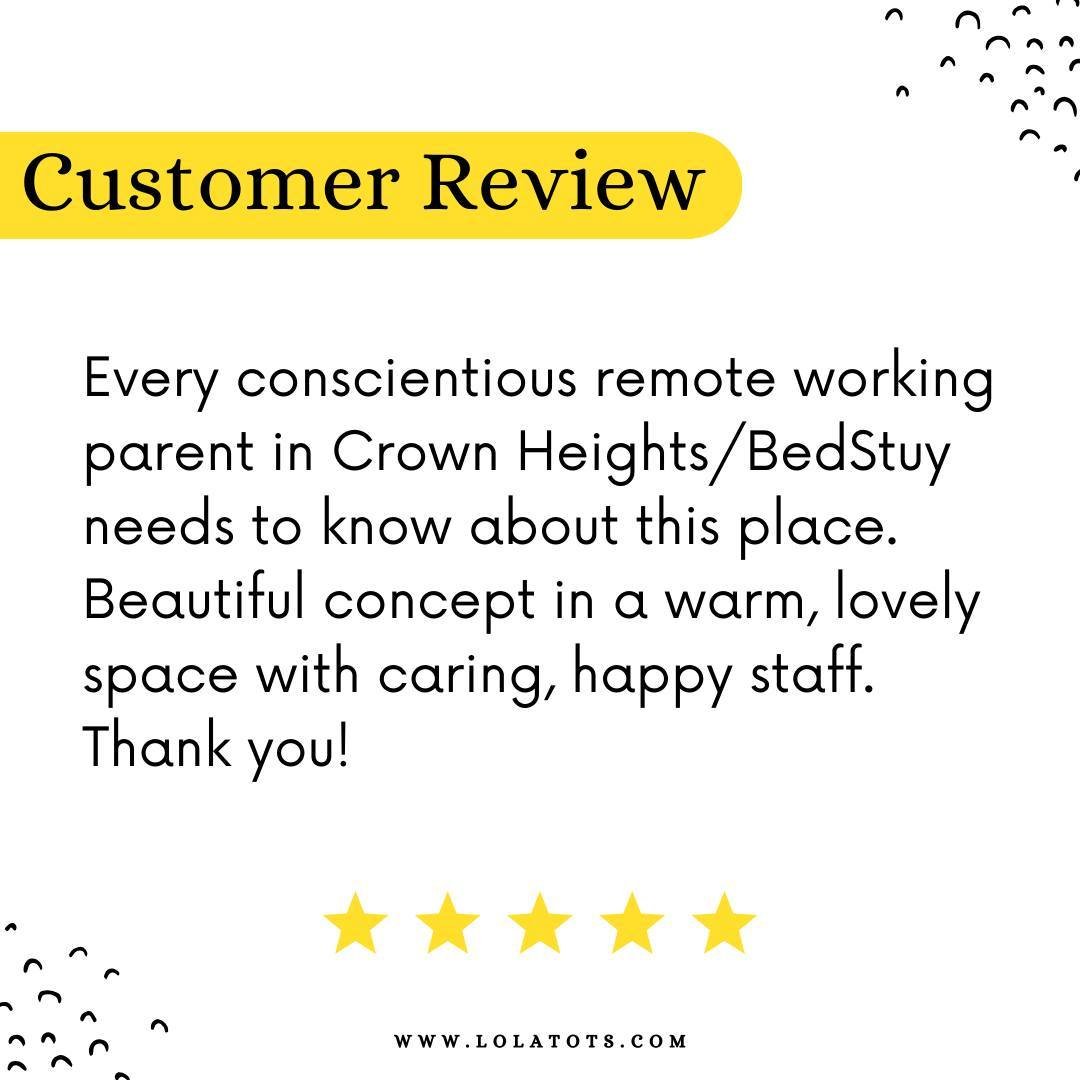 We so appreciate you all taking the time to leave us a review, it means everything! 💛

Don't miss our Summer Drop-Off &amp; Summer Co-Working + Care deal! Starting in July, you get longer care hours, for the same price! Deal ends at the end of the m