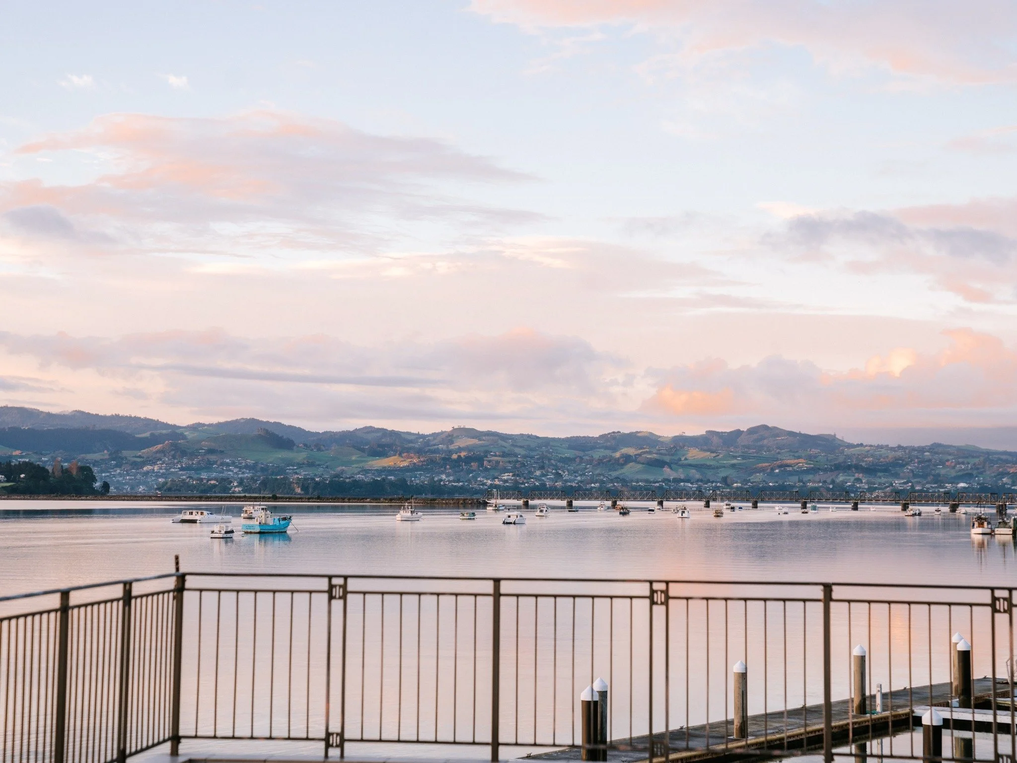 Early light across the harbour, boats gently moving on the tide, and the room still quiet.

The softer side of winter mornings.
