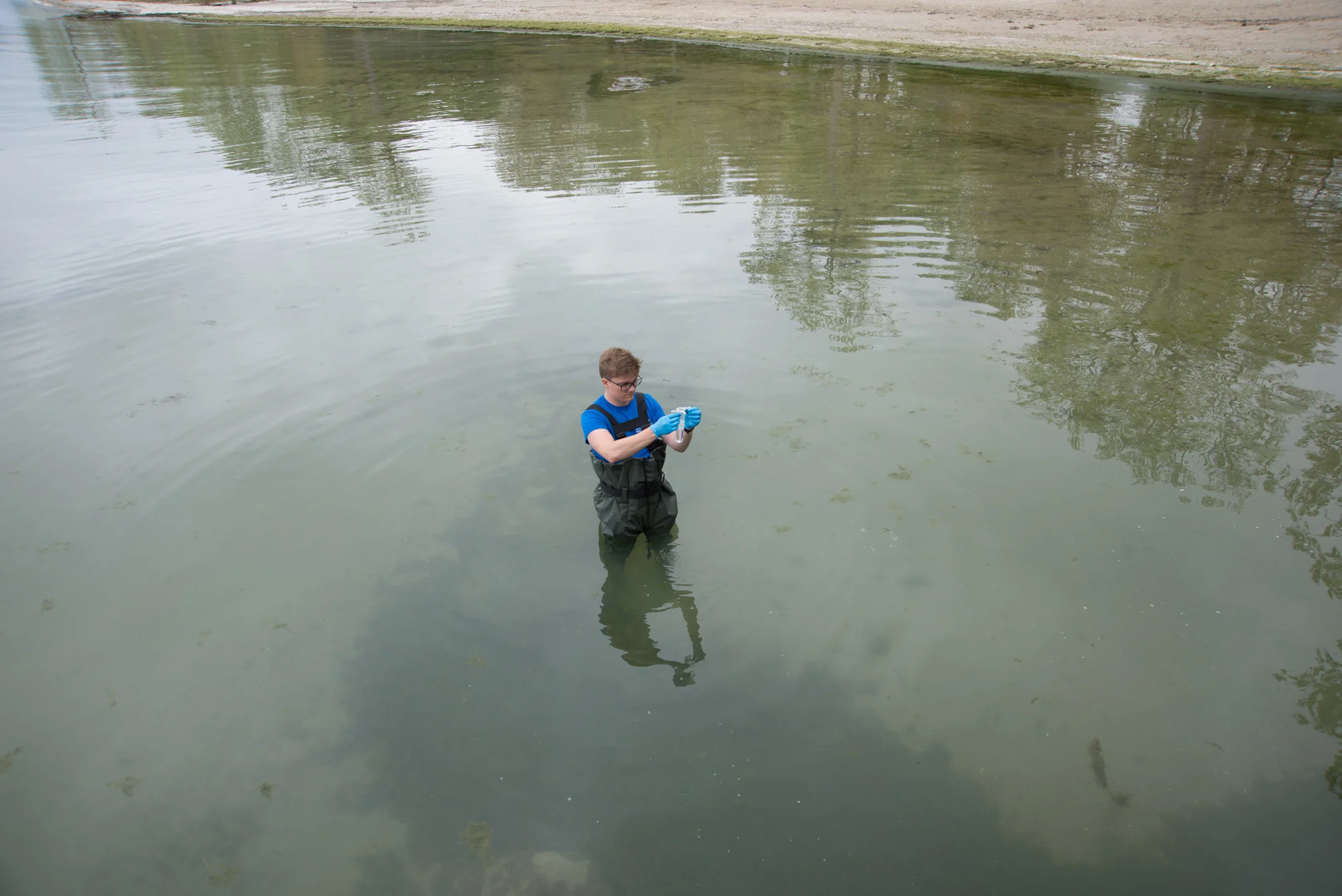Swim Drink Fish staff monitoring in Fort Erie on Lake Erie