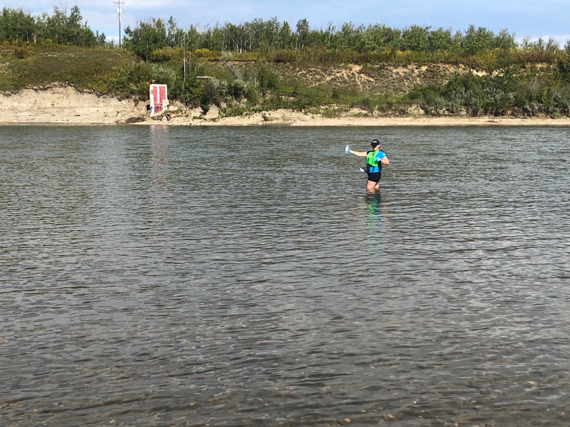 Swim Drink Fish staff monitoring the North Saskatchewan River