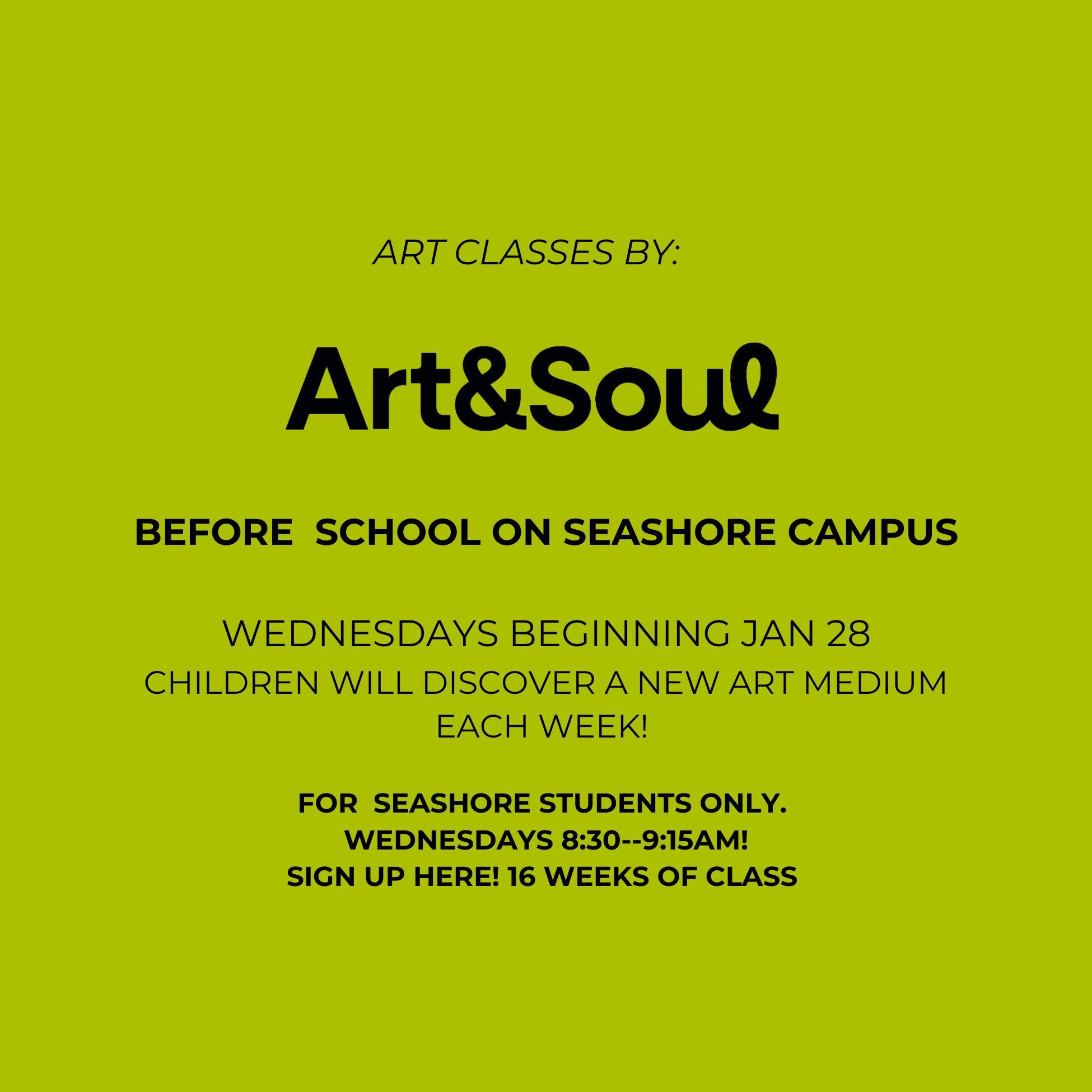 1/28 Art & Soul at Seashore Academy