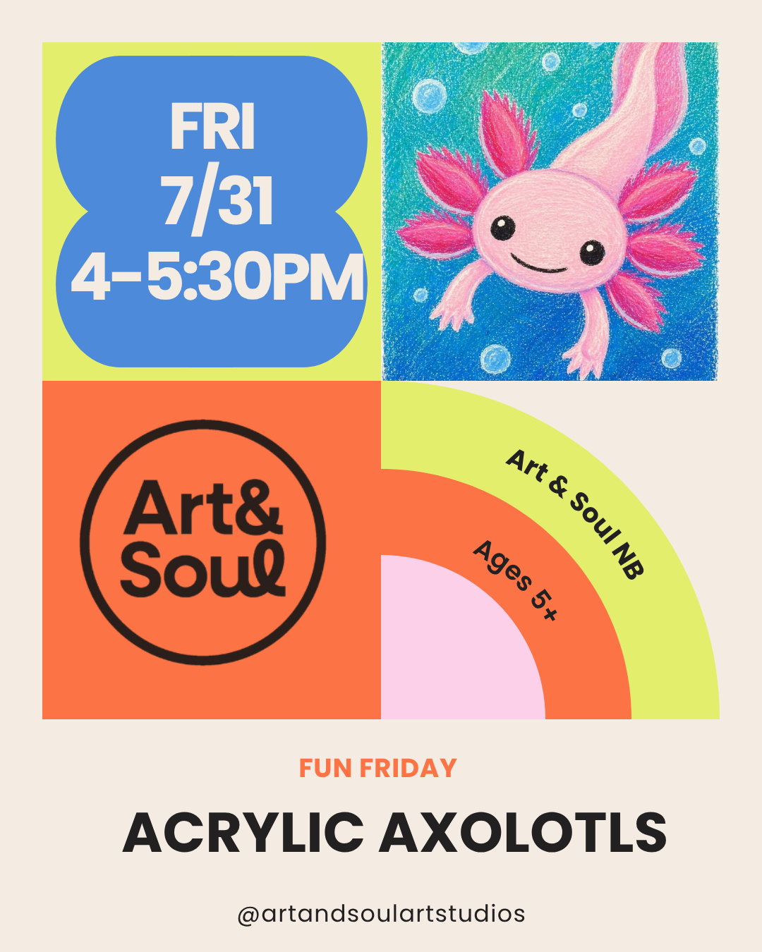 NB Fun Friday Acrylic Axolotls 7/31