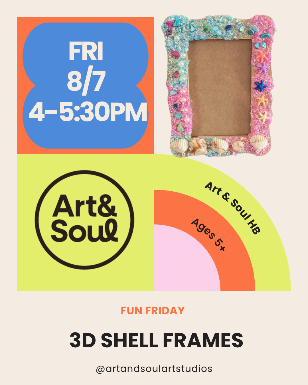 HB Summer Fun Friday 3D Shell Frames 8/7