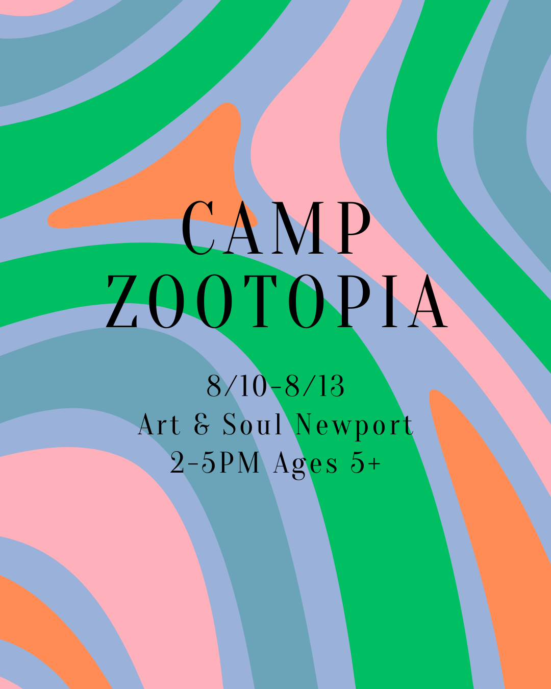 NB Camp Zootopia 8/10-8/13 Afternoon 2-5PM