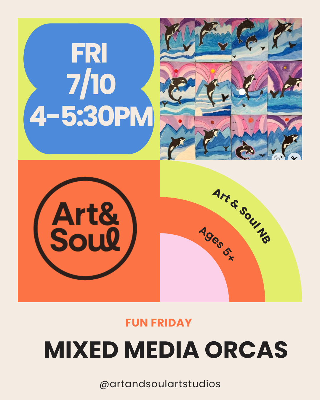 NB Fun Friday Mixed Media Orcas 7/10