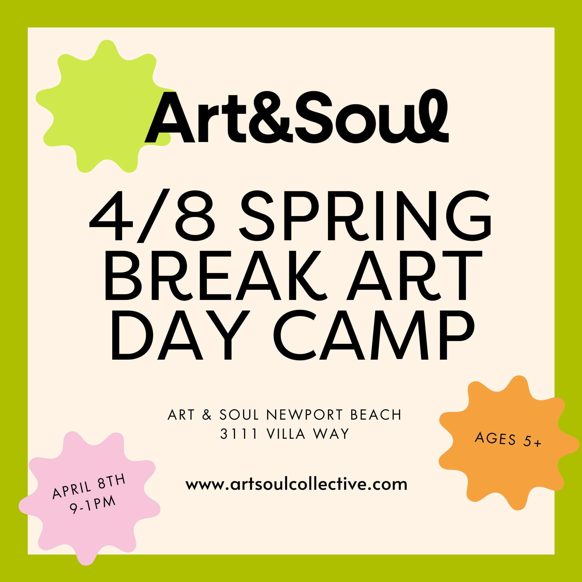 NB 4/8  Spring Break Art Day Camp