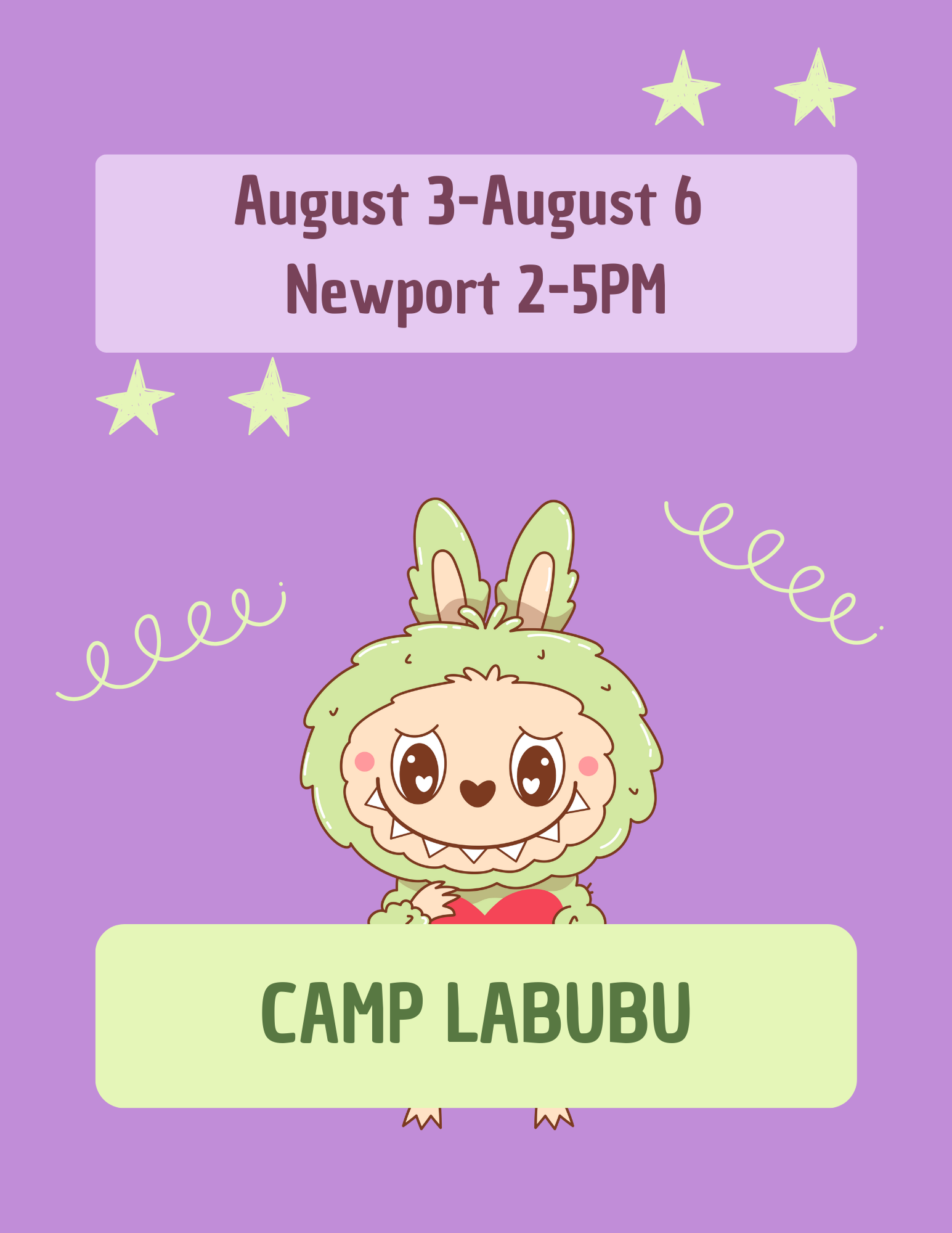NB Labubu 8/3-8/6 Afternoon 2-5PM