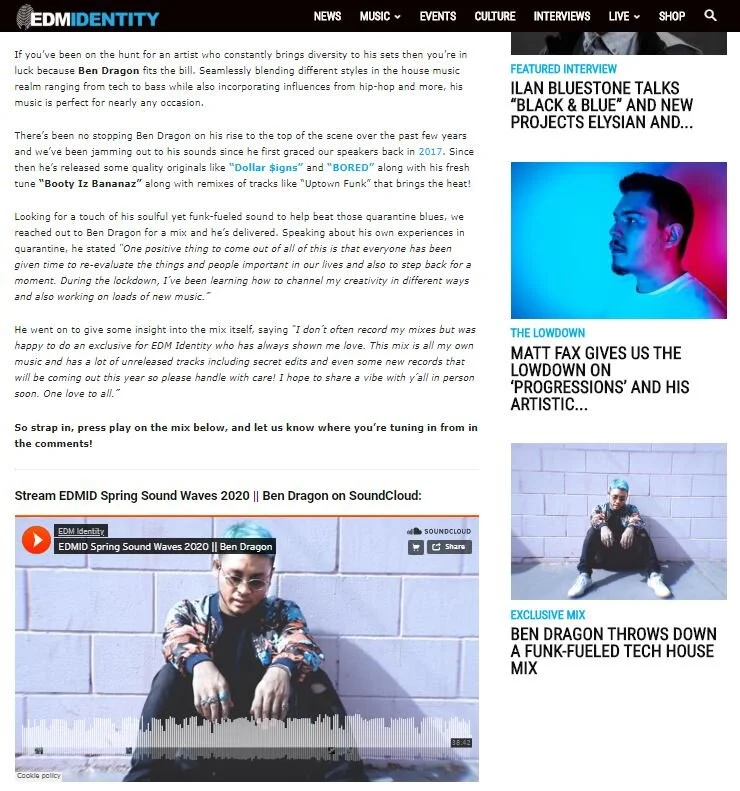 EDM IDENTITY | BEN DRAGON THROWS DOWN A FUNK-FUELED TECH HOUSE MIX [Spring Sound Waves Mix Series 2020]