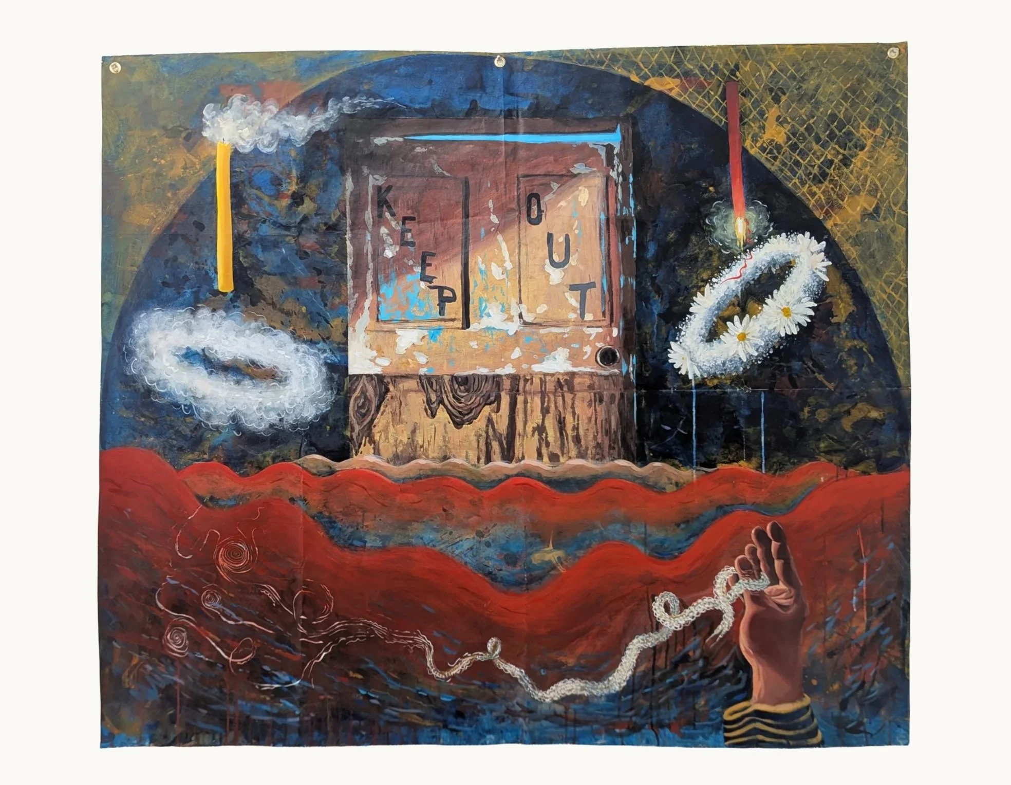 Old Colony

 

 acrylic and colored pencil on canvas  48x64in 