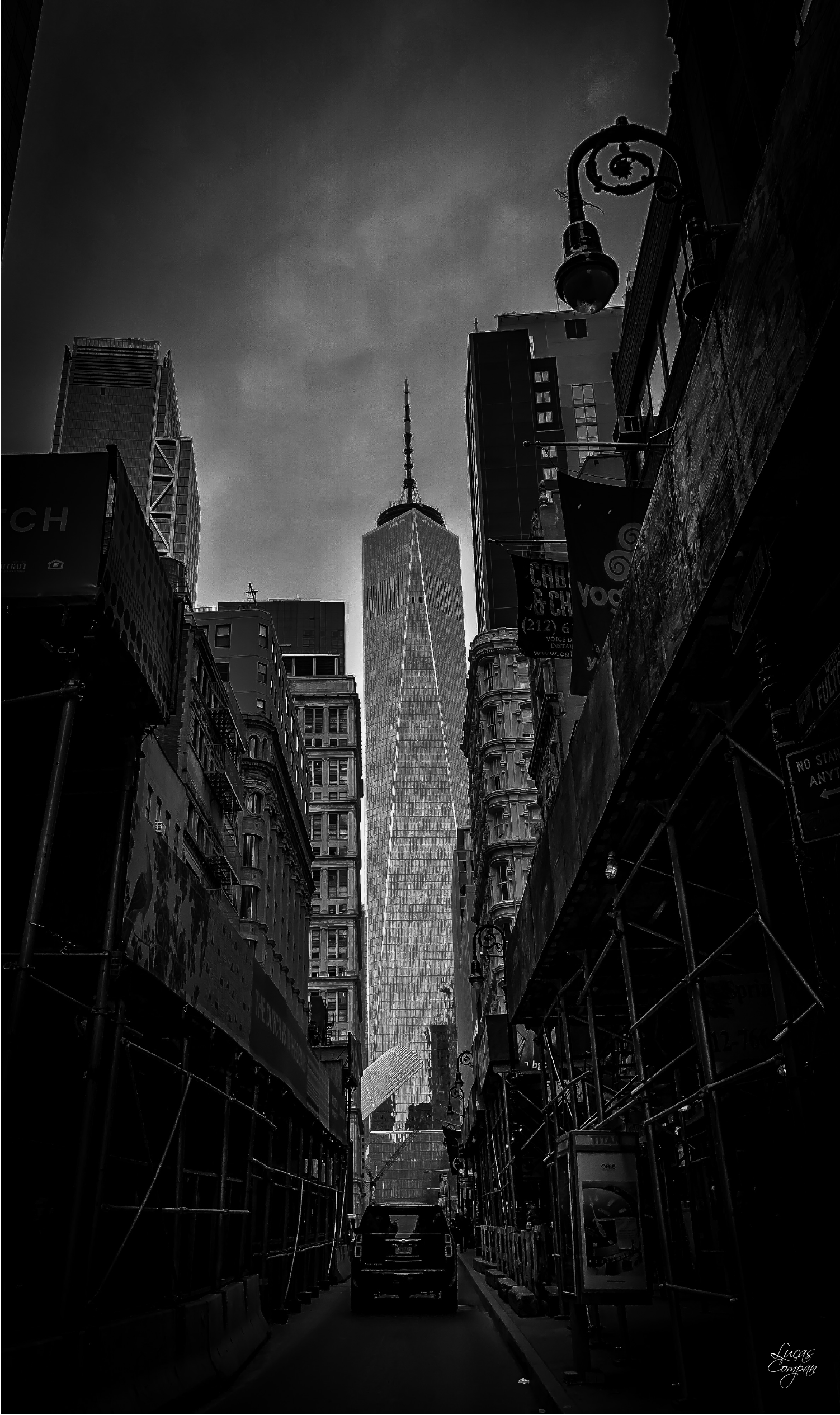 there’s a storm coming. fulton street, lower manhattan, new york city.