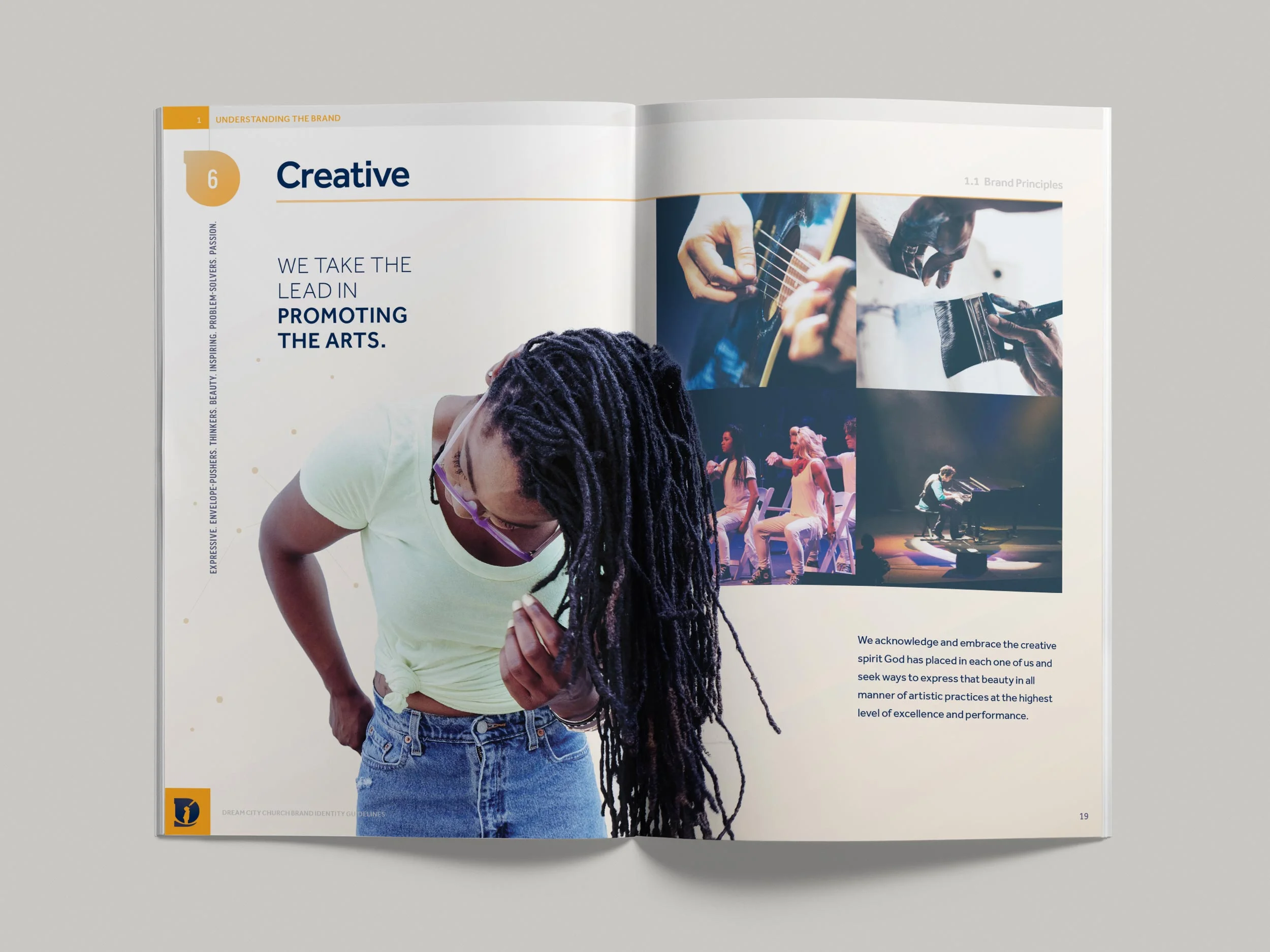 Dream City Church brand guidelines pp18-19. Image copyright Jeff Miller, HellothisisJeff Design LLC