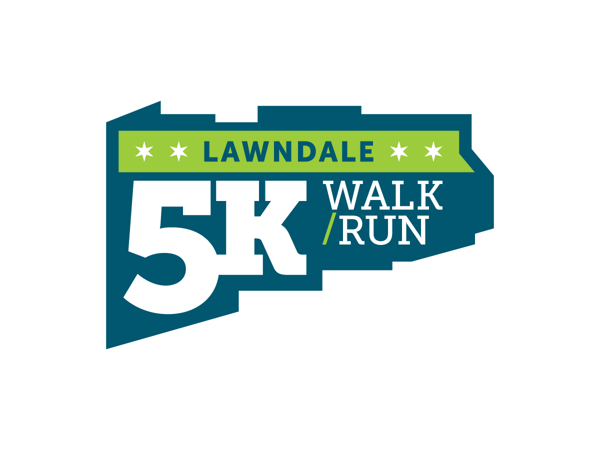 2015 Lawndale 5K official race logo. Image copyright Jeff Miller, HellothisisJeff Design LLC