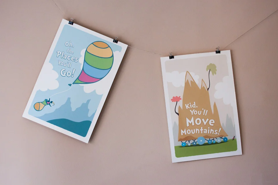 Oh, the Places You'll Go and Kid, You'll Move Mountains original posters by Jeff Miller. ©2012 Jeff Miller.