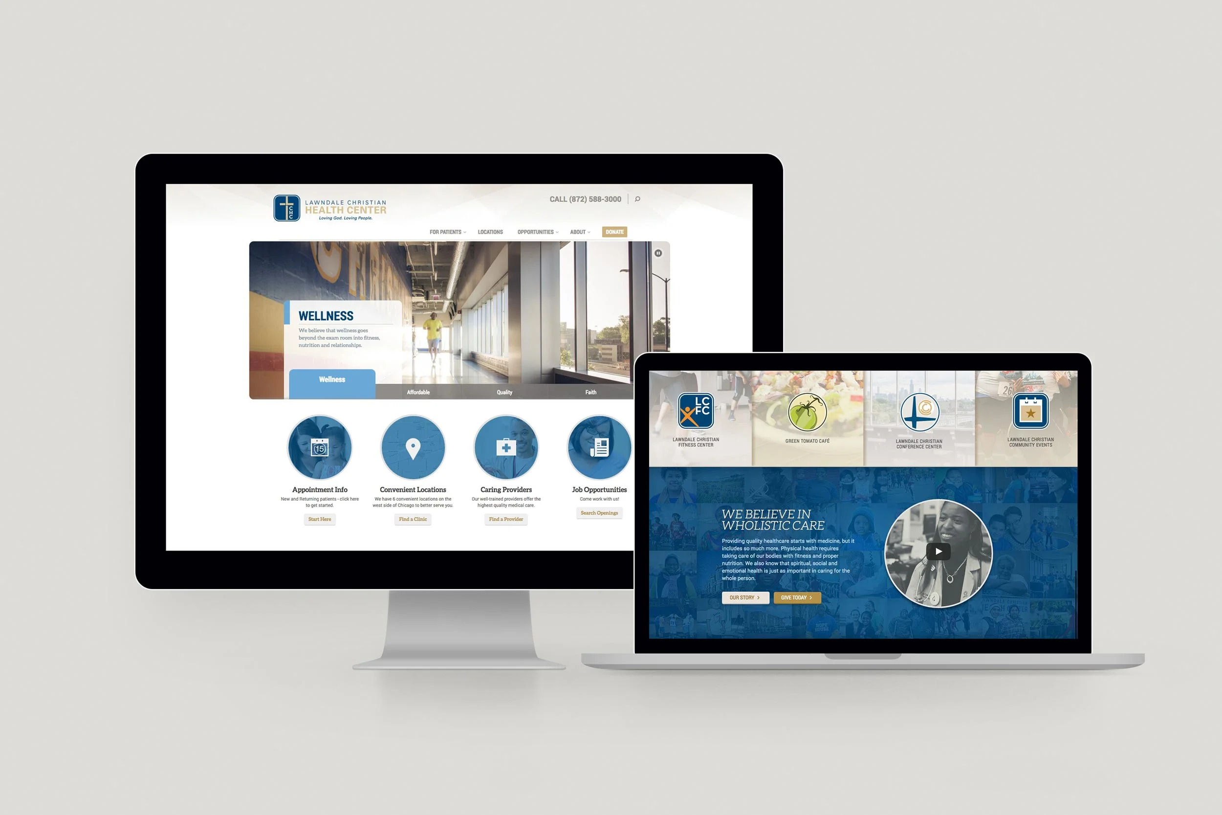 Lawndale Christian Health Center website. Design by Jeff Miller, HellothisisJeff Design