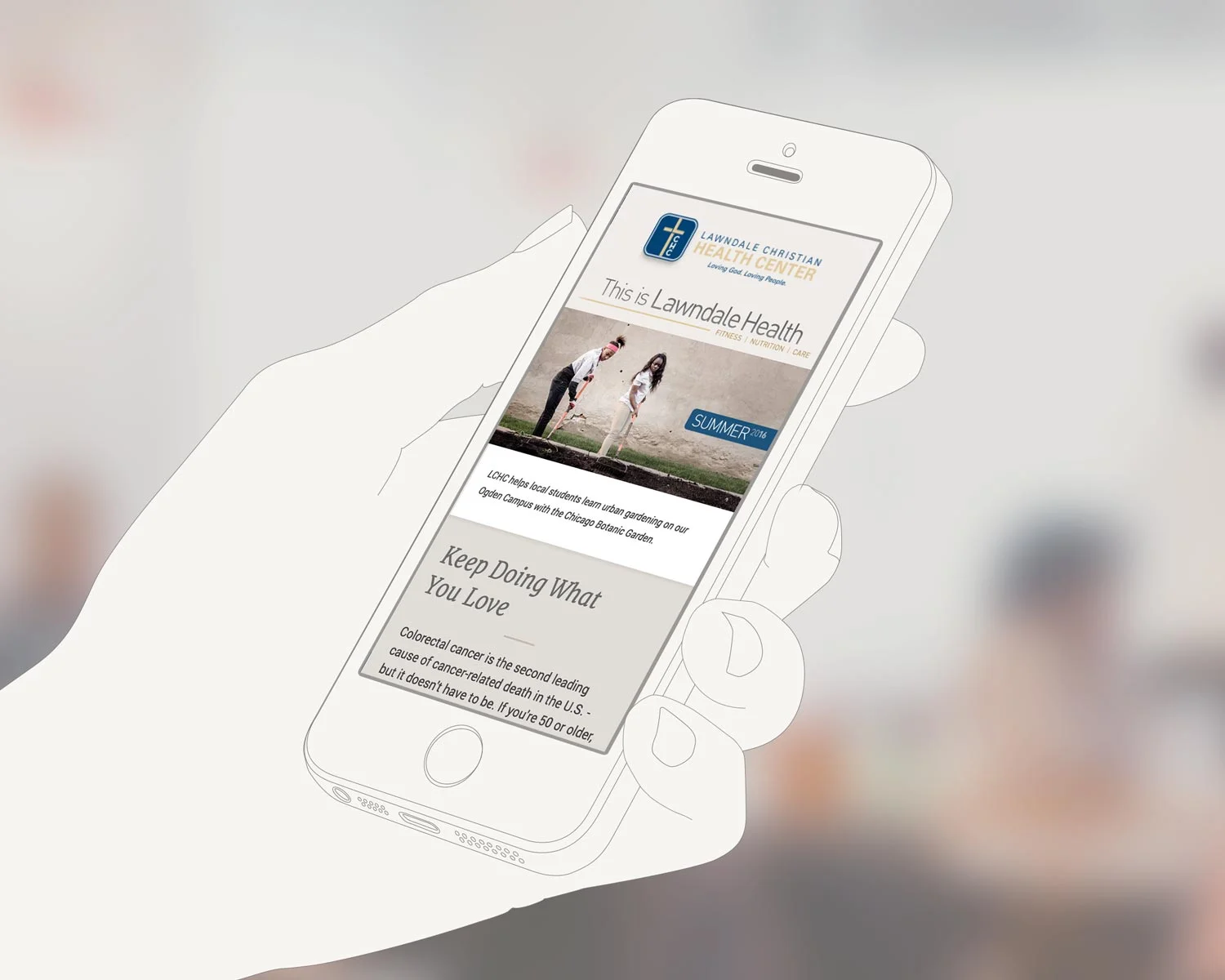 This is Lawndale Health patient email. Design by Jeff Miller, HellothisisJeff Design