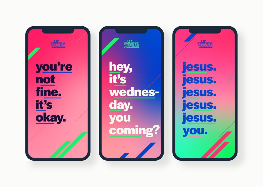 Urban Refuge Church Youth Ministry Instagram stories designs by HellothisisJeff Design
