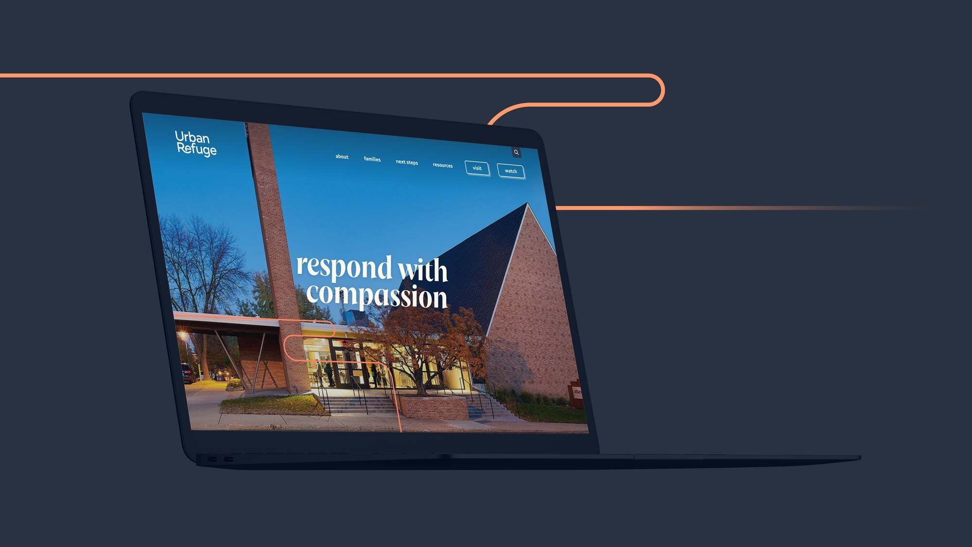 Urban Refuge Church website home screen design (slide 3) by HellothisisJeff Design