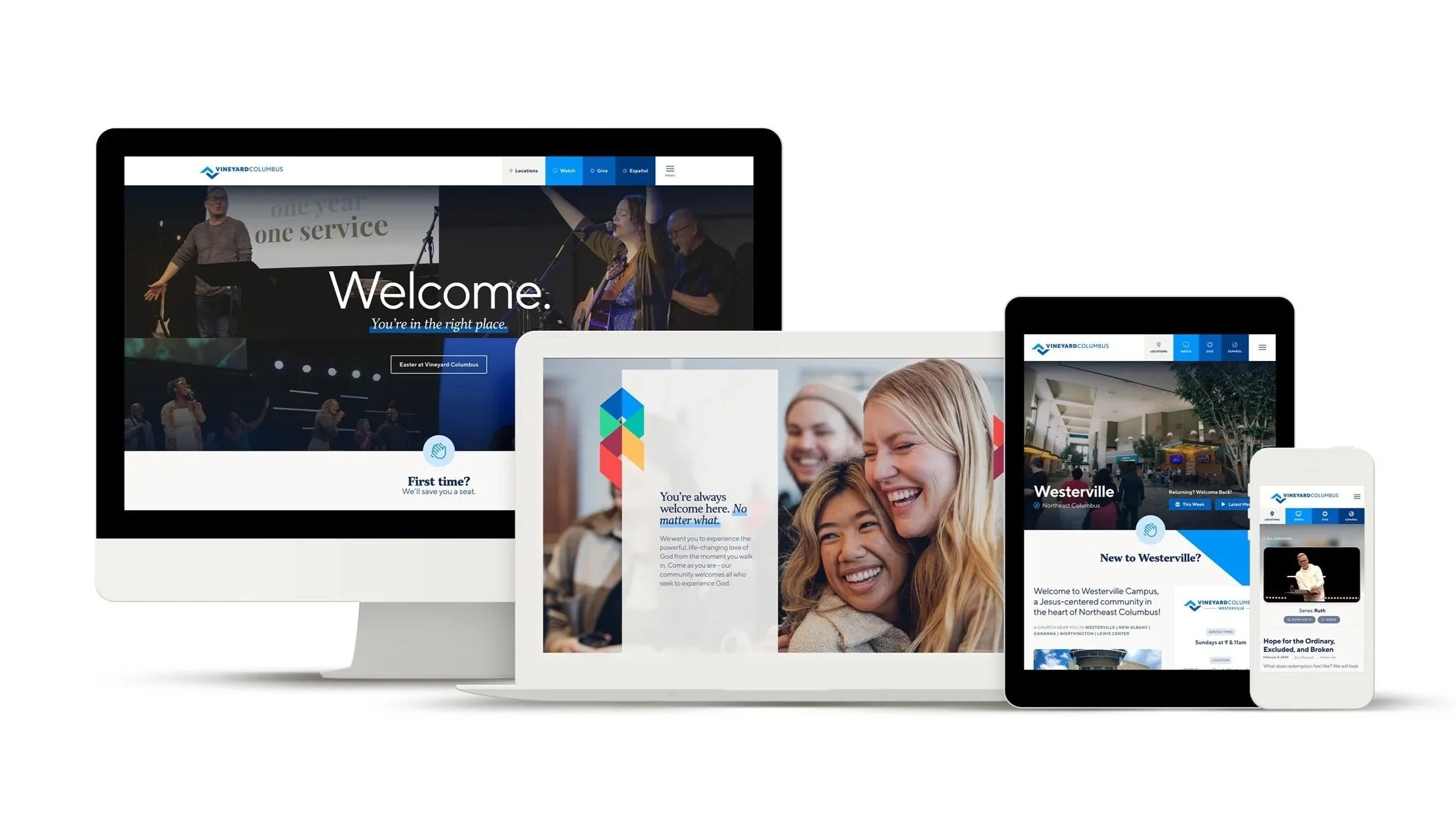 Vineyard Columbus website design responsive set