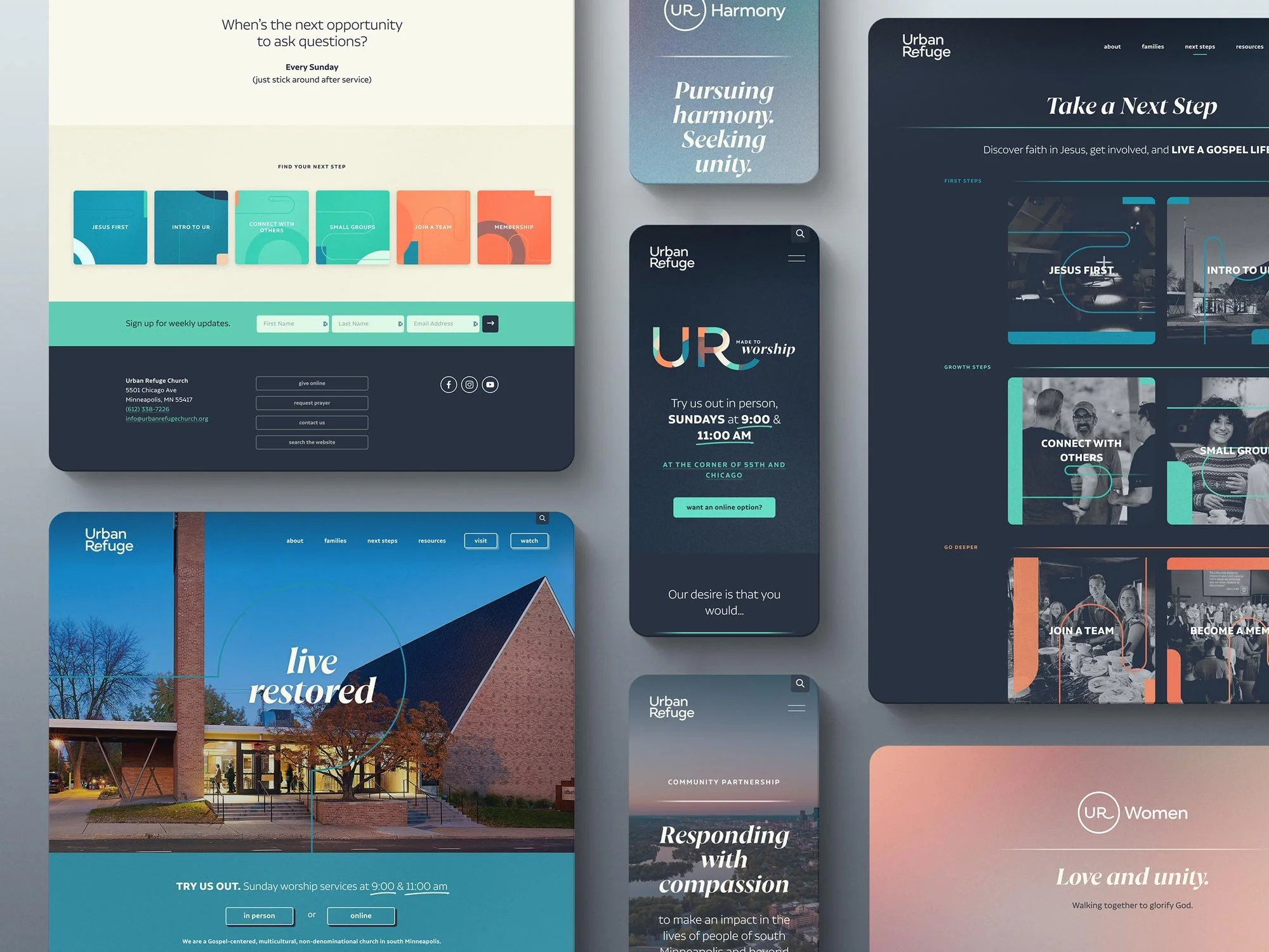 Urban Refuge church website design showcase