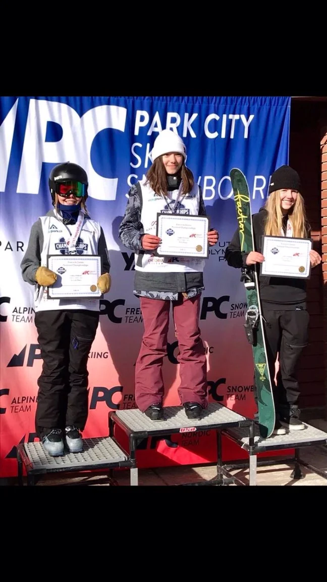 Connie Brogden coming in 2nd in the Overall Halfpipe USSA Junior Nationals Freestyle/Freeskiing competition 