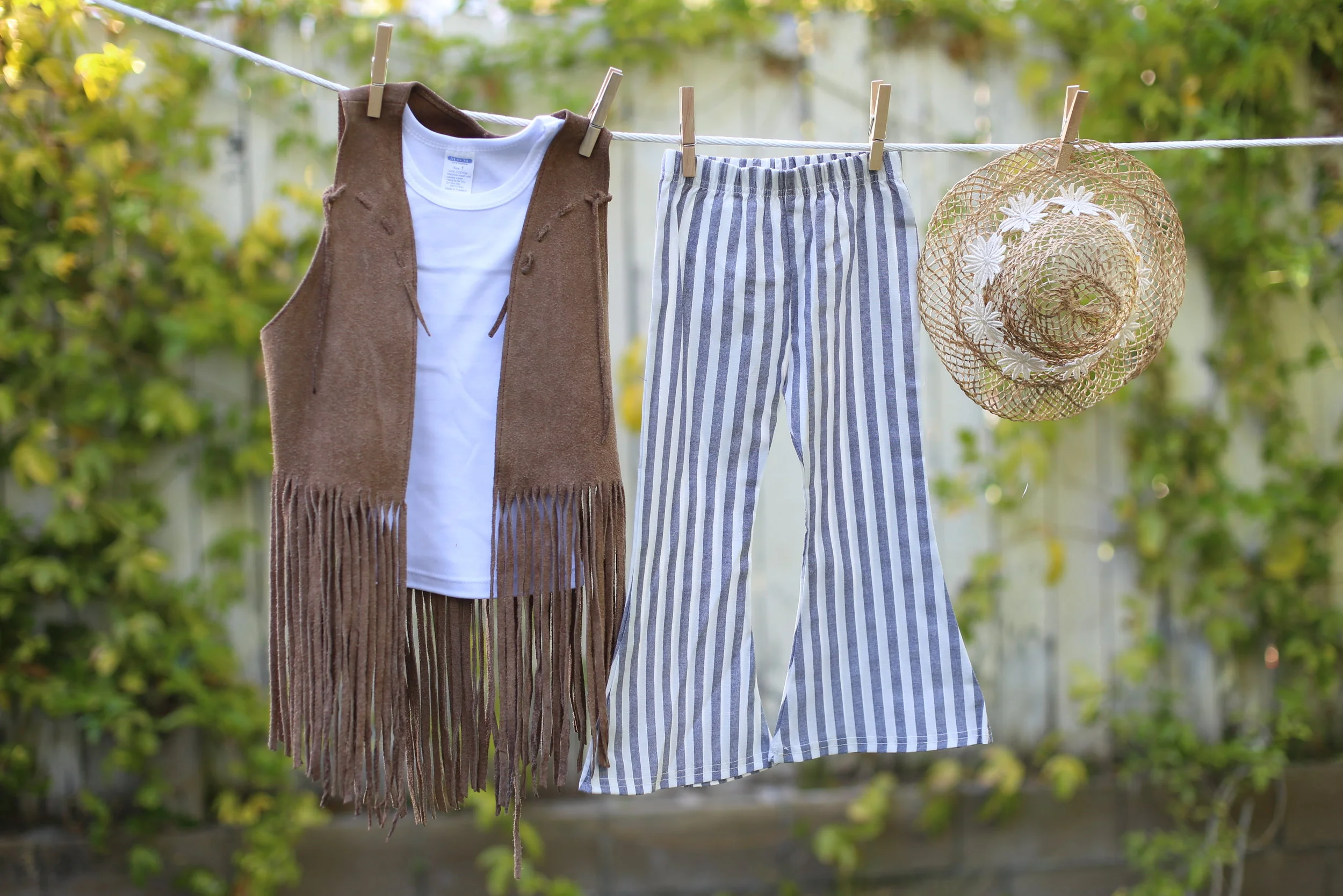 Striped Bell Bottoms, Gray