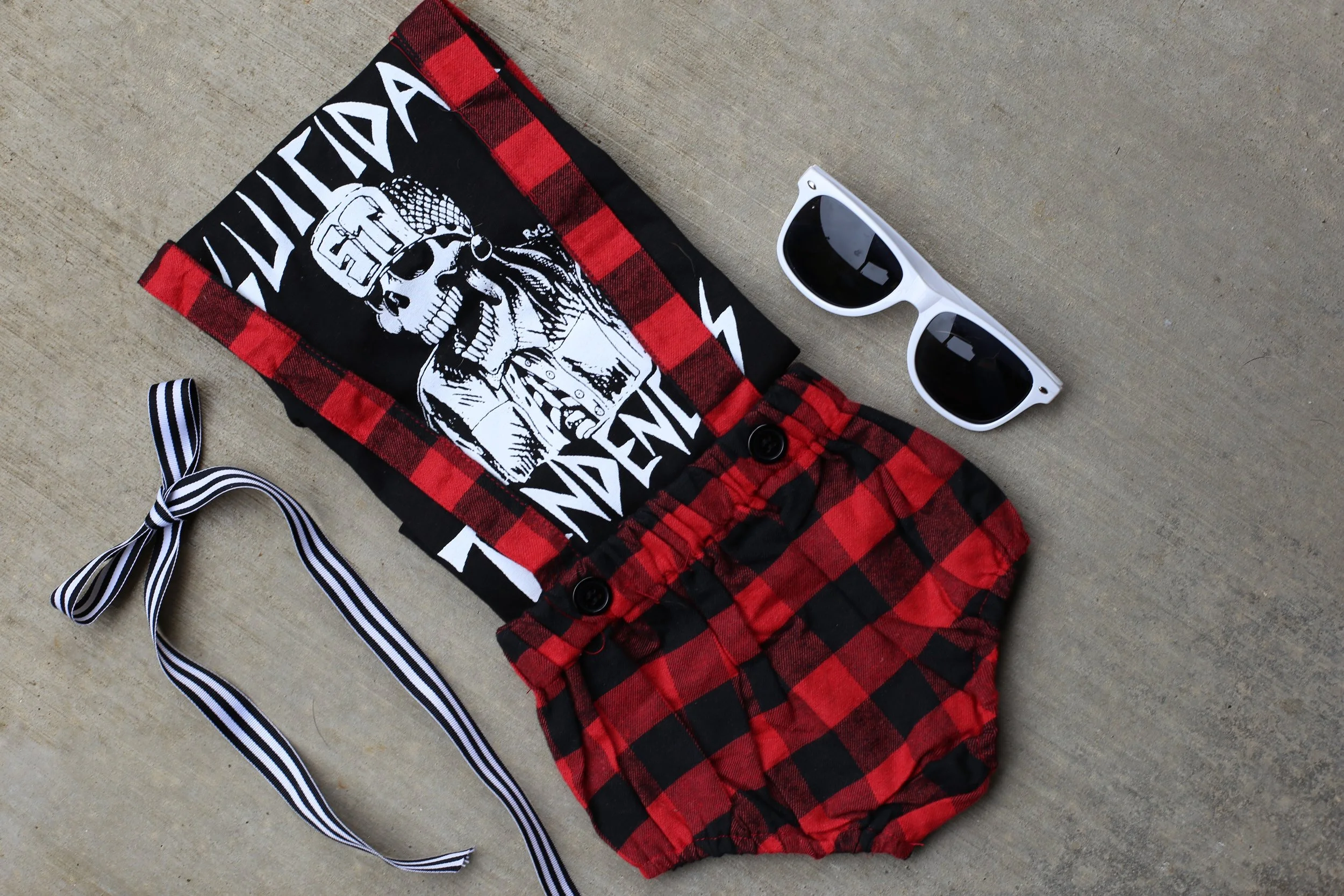 Little but Fierce Checkered Romper 3T