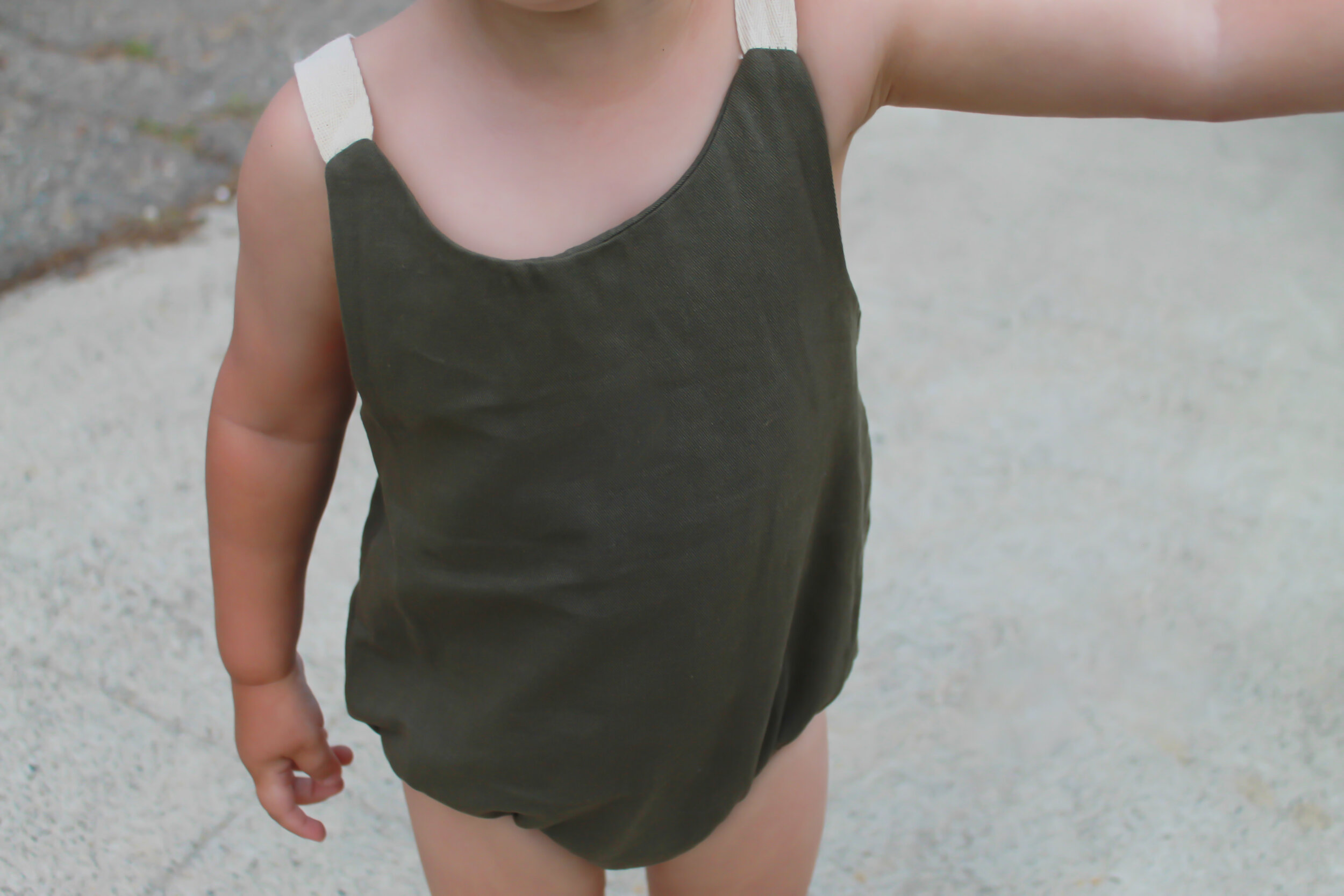 Army Green Backless Romper