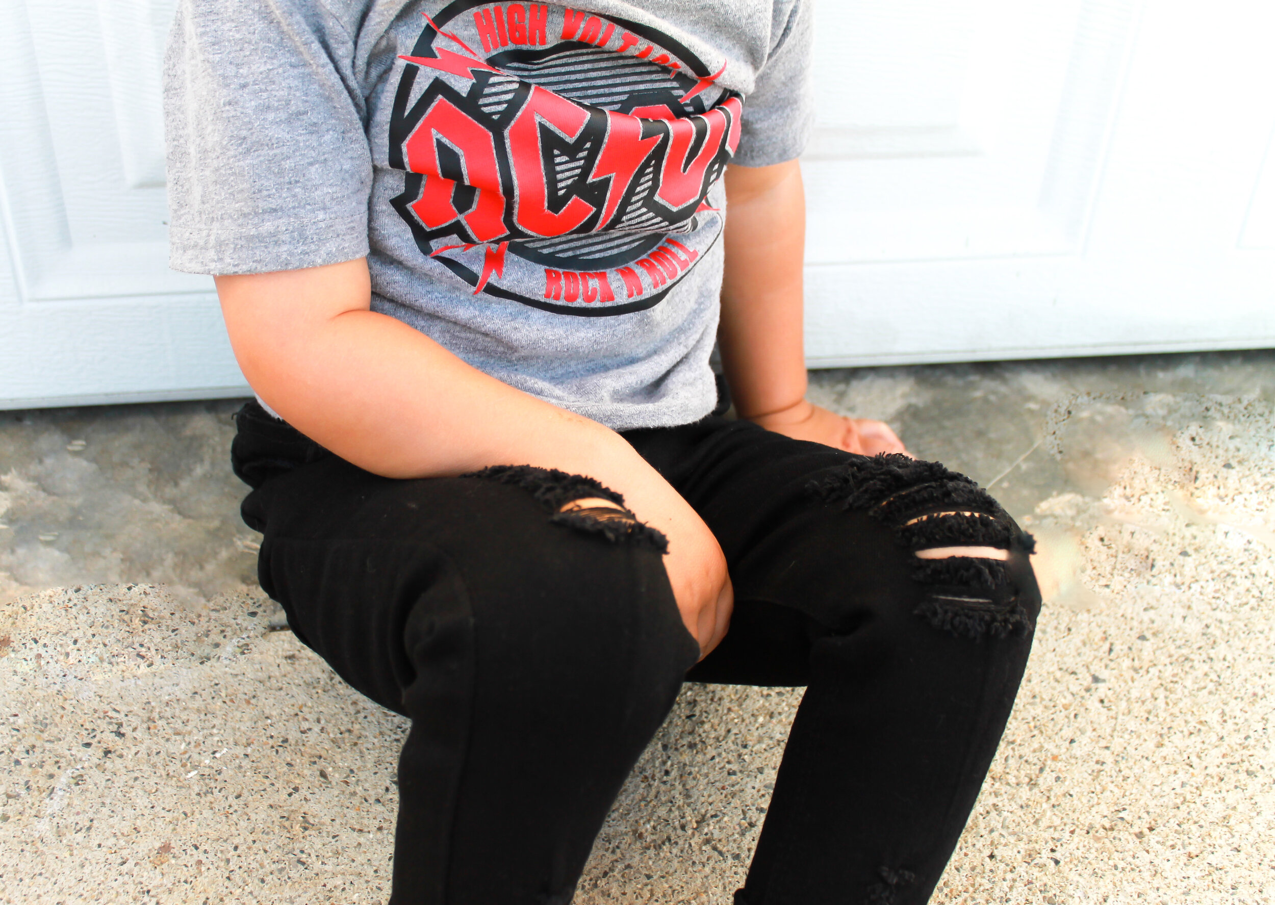 Distressed Black Denim