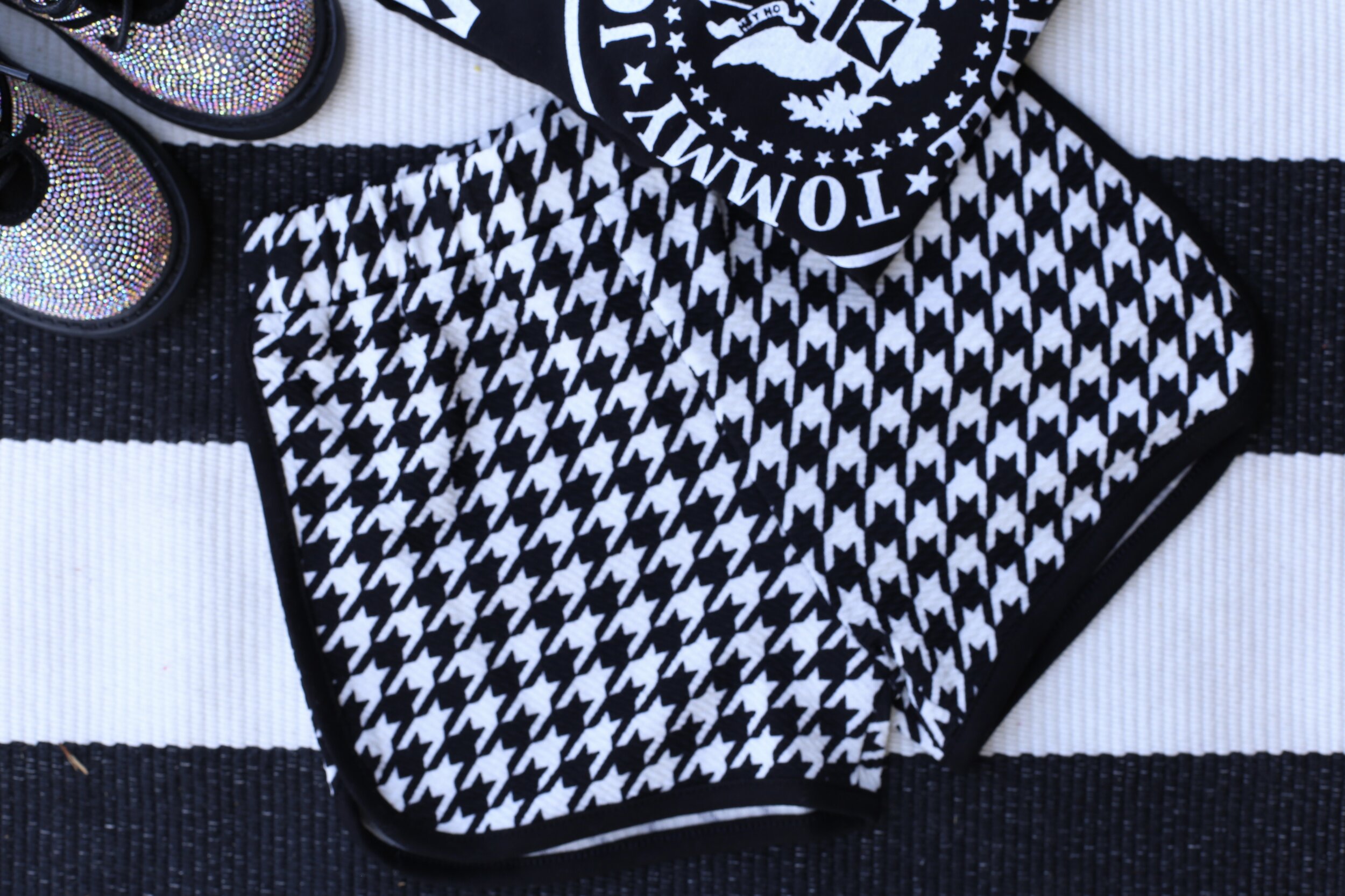 Houndstooth Track Shorts