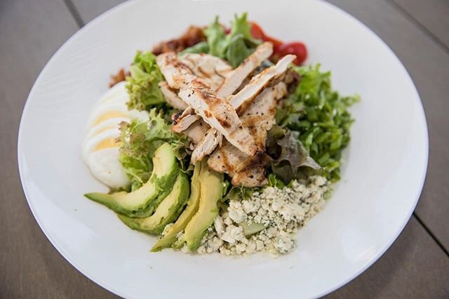 What's for lunch? 🥗Stop by Shades Bar and Grill for our Chicken Cobb Salad served with chicken, bacon, egg, tomato, avocado, scallions, blue cheese crumbles and sweet pepper vinaigrette.