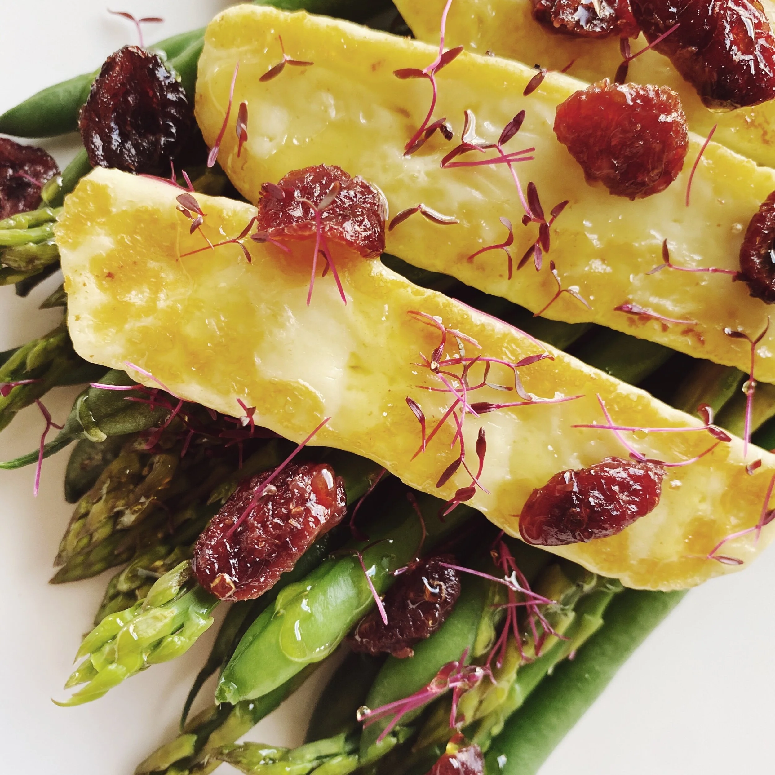 Green Bean and Asparagus salad with Grilled Halloumi  ~ Meal/Side