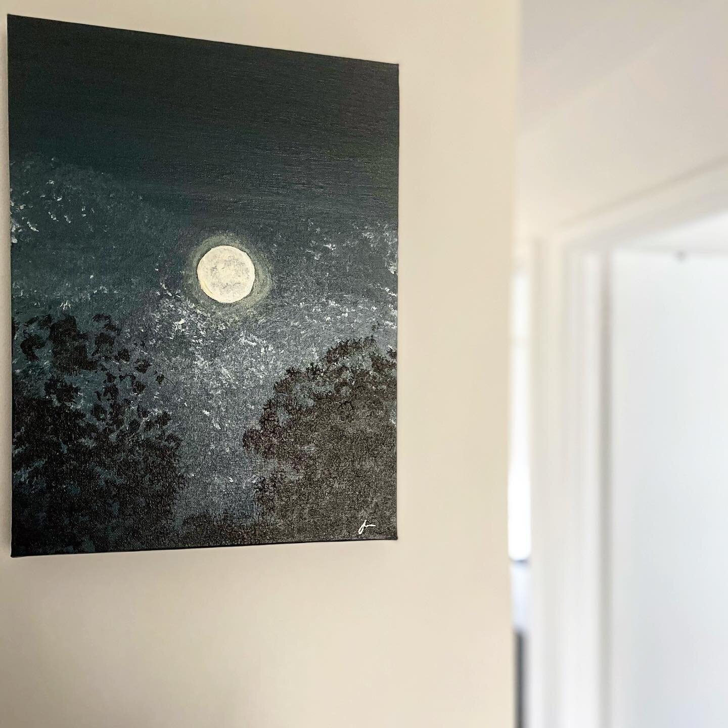 Moon ~ did anyone see the pink moon last month?
It was so bright I thought I had left the outdoor light on before going to bed. I stared outside for about 30 min in the cold just staring. It was mesmerizing.. now captured on the wall in our home. Tha