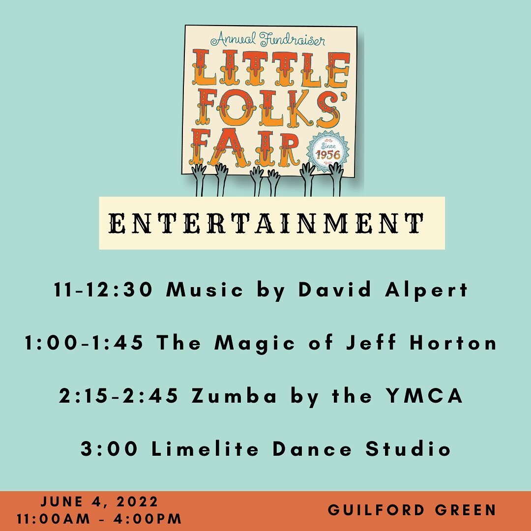 Check out the amazing entertainment we&rsquo;ll have THIS SATURDAY at the Little Folks Fair! 🎉