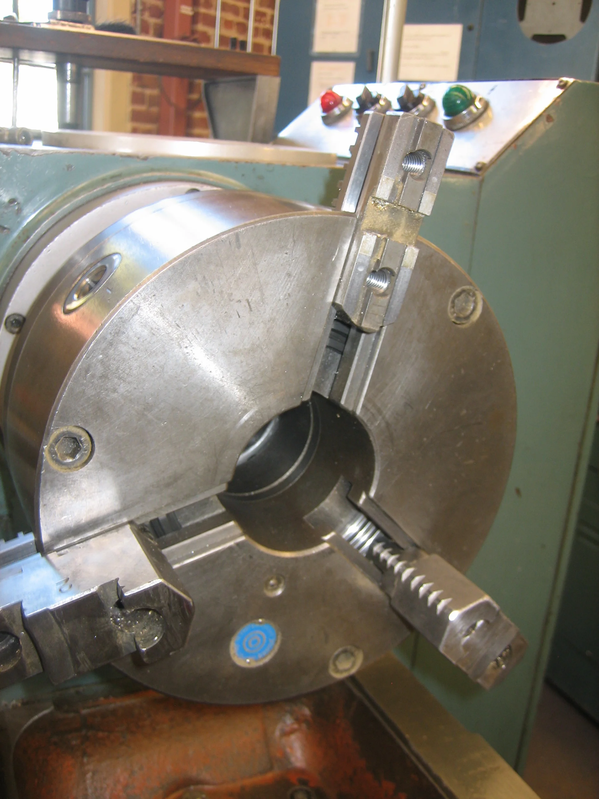 29 Changing 3 Jaw Chuck Position to Fit Base.JPG