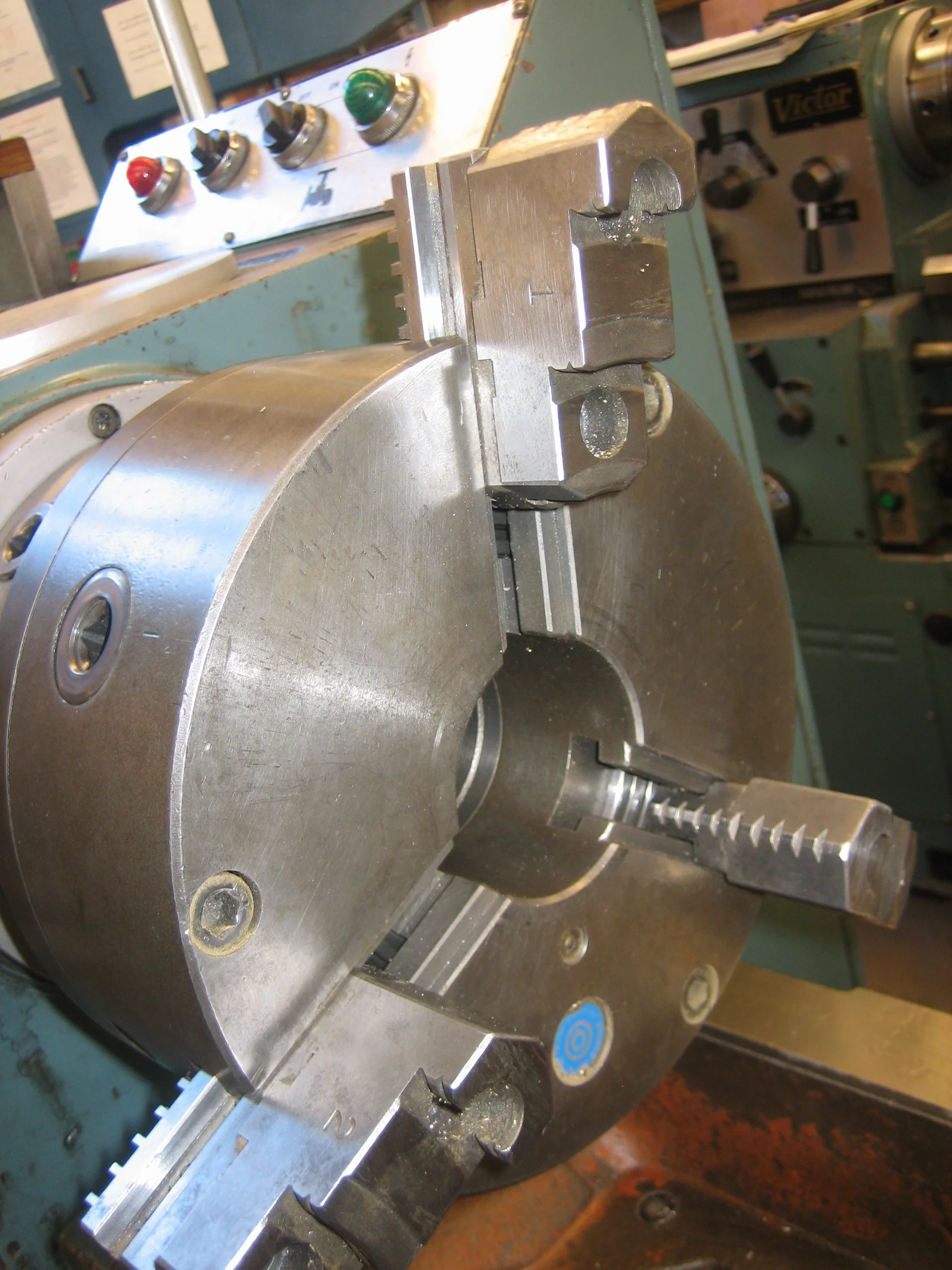 30 Changing 3 Jaw Chuck Position to Fit Base.JPG