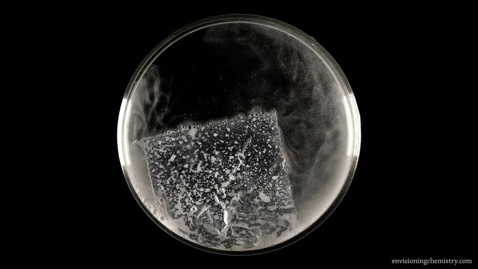 The disappearing of a piece aluminum foil in sodium hydroxide solution