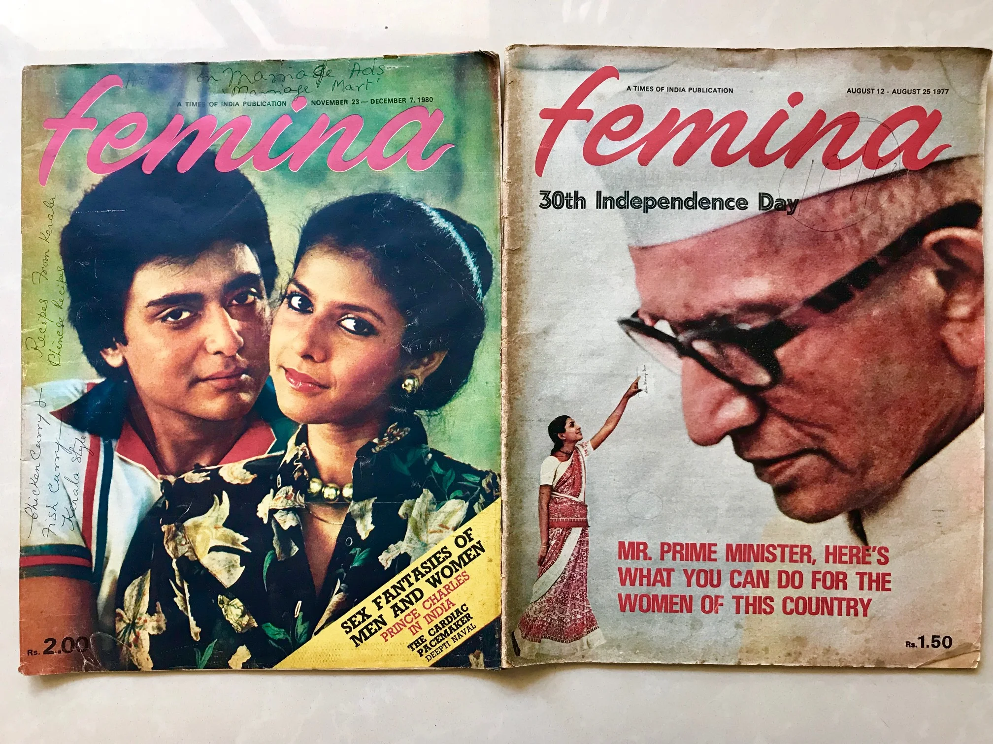 Femina covers from years ago. 