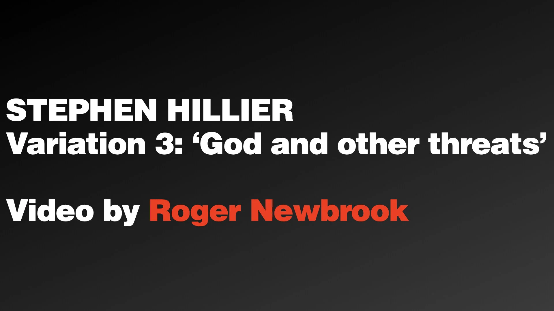 Stephen Hillier: Variations Preview