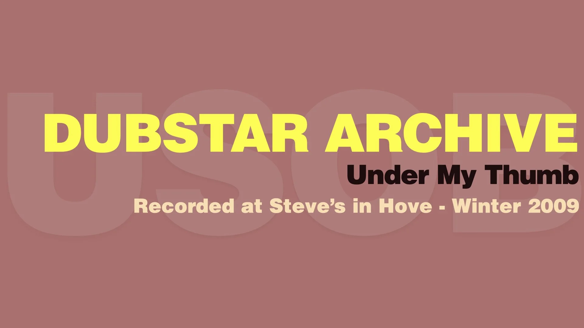 Dubstar: UNDER MY THUMB