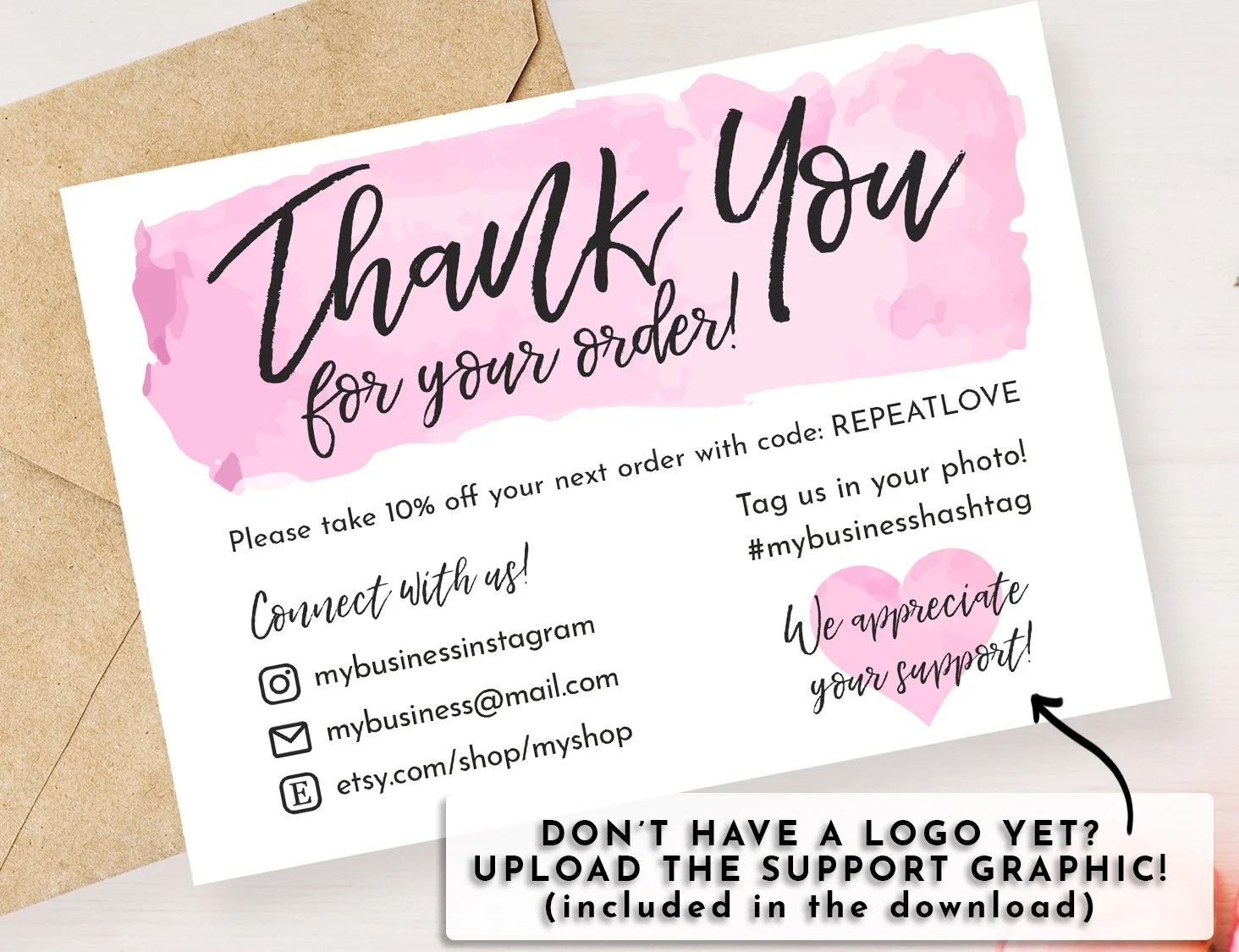 Greeting Cards 5 Colors Included Printable Thank You Card Instant ...