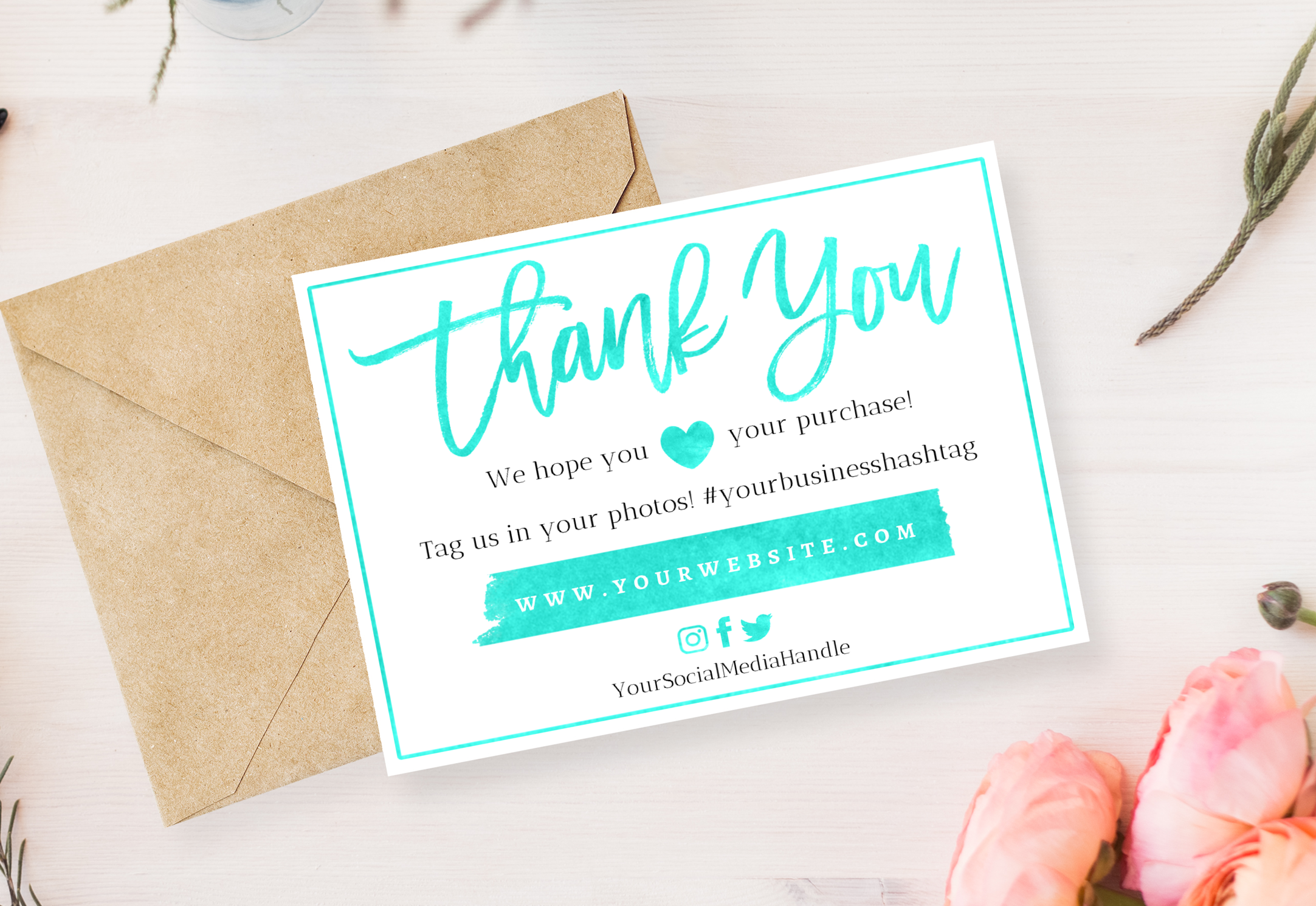 The Ultimate Thank You Card Turquoise Gold 4 Templates Love Lissy